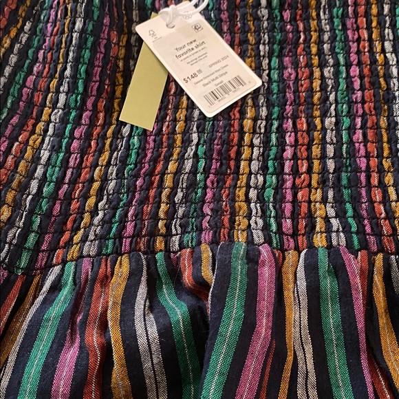 NWT Marine Layer Selene Smocked Maxi Dress in Multi Stripe - Picture 8 of 8
